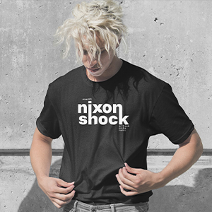Nixon Shock Bitcoin T-Shirt in schwarz, weiß